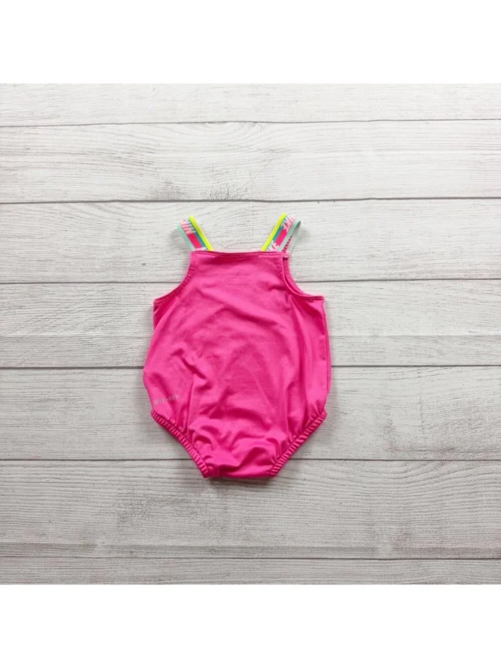Nike DriFIT Baby Girls Pink One Piece Bodysuit Rainbow Straps 0-3 Months